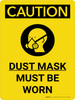 Caution: Dust Mask Must Be Worn Portrait With Icon - Wall Sign
