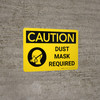 Caution: Dust Mask Required Landscape With Icon - Wall Sign Caution: Dust Mask Required Landscape With Icon - Wall Sign