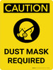 Caution: Dust Mask Required Portrait With Icon - Wall Sign