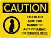 Caution: Expectant Mothers Must Avoid X-Rays or Nitrous Oxide Landscape With Icon - Wall Sign