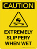Caution: Extremely Slippery When Wet Portrait With Icon - Wall Sign Caution: Extremely Slippery When Wet Portrait With Icon - Wall Sign