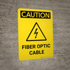 Caution: Fiber Optic Cable Portrait With Icon - Wall Sign