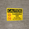 Caution: Flammable Gas No Smoking Open Flames Landscape With Icons - Wall Sign Caution: Flammable Gas No Smoking Open Flames Landscape With Icons - Wall Sign