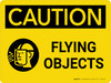 Caution: Flying Objects Landscape With Icon - Wall Sign Caution: Flying Objects Landscape With Icon - Wall Sign