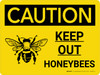 Caution: Keep Out Honeybees Landscape With Icon - Wall Sign