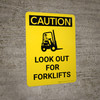 Caution: Look Out for Forklifts Portrait With Icon - Wall Sign Caution: Look Out for Forklifts Portrait With Icon - Wall Sign