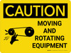 Caution: Moving And Rotating Equipment Landscape With Icon - Wall Sign Caution: Moving And Rotating Equipment Landscape With Icon - Wall Sign