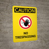 Caution: No Trespassing Portrait With Icon - Wall Sign Caution: No Trespassing Portrait With Icon - Wall Sign