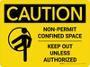 Caution: Non Permit Confined Space Keep Out Unless Authorized Landscape With Icon - Wall Sign Caution: Non Permit Confined Space Keep Out Unless Authorized Landscape With Icon - Wall Sign