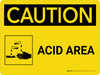 Caution: Acid Area Landscape With Icon - Wall Sign
