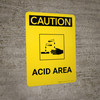 Caution: Acid Area Portrait With Icon - Wall Sign