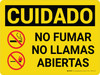 Caution: No Smoking No Open Flames Spanish Landscape With Icon - Wall Sign