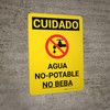Caution: Non Potable Water Do Not Drink Spanish Portrait With Icon - Wall Sign Caution: Non Potable Water Do Not Drink Spanish Portrait With Icon - Wall Sign