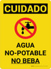 Caution: Non Potable Water Do Not Drink Spanish Portrait With Icon - Wall Sign Caution: Non Potable Water Do Not Drink Spanish Portrait With Icon - Wall Sign