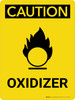 Caution: Oxidizer Portrait With Icon - Wall Sign Caution: Oxidizer Portrait With Icon - Wall Sign
