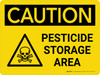Caution: Pesticide Storage Area Landscape With Icon - Wall Sign Caution: Pesticide Storage Area Landscape With Icon - Wall Sign
