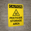Caution: Pesticide Storage Area Portrait With Icon - Wall Sign