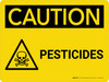 Caution: Pesticides Landscape With Icon - Wall Sign Caution: Pesticides Landscape With Icon - Wall Sign