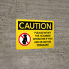 Caution: Please Notify Scanner Operator if Pregnant Landscape With Icon - Wall Sign