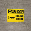 Caution: Sound Horn Landscape With Icon - Wall Sign Caution: Sound Horn Landscape With Icon - Wall Sign