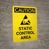 Caution: Static Control Area Portrait With Icon - Wall Sign Caution: Static Control Area Portrait With Icon - Wall Sign