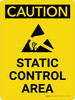 Caution: Static Control Area Portrait With Icon - Wall Sign Caution: Static Control Area Portrait With Icon - Wall Sign