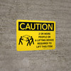 Caution: Two Or More People Or Lifting Device Required Landscape With Icon - Wall Sign Caution: Two Or More People Or Lifting Device Required Landscape With Icon - Wall Sign
