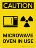 Caution: Microwave Oven In Use Portrait With Icon - Wall Sign Caution: Microwave Oven In Use Portrait With Icon - Wall Sign