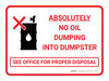 Absolutely No Oil Dumping Landscape with Icon - Wall Sign Absolutely No Oil Dumping Landscape with Icon - Wall Sign
