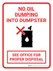No Oil Dumping Portrait with Icon - Wall Sign - Wall Sign