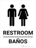 Restroom Bilingual Spanish White with Icon - Wall Sign Restroom Bilingual Spanish White with Icon - Wall Sign