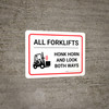 All Forklifts - Honk and Look Landscape with Icon - Wall Sign