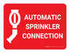 Automatic Sprinkler Connection Red Landscape with Icon - Wall Sign