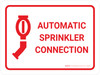 Automatic Sprinkler Connection White Landscape with Icon - Wall Sign
