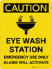 Caution: Eye Wash Station Emergency Use Only Alarm Will Activate Portrait With Icon - Wall Sign Caution: Eye Wash Station Emergency Use Only Alarm Will Activate Portrait With Icon - Wall Sign