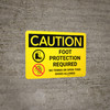 Caution: Foot Protection Required No Tennis Or Open Toed Shoes Landscape With Icons - Wall Sign Caution: Foot Protection Required No Tennis Or Open Toed Shoes Landscape With Icons - Wall Sign