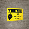 Caution: Gloves Required Spanish Landscape With Icon - Wall Sign