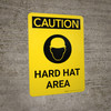 Caution: Hard Hat Area Portrait With Icon - Wall Sign