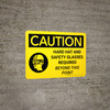 Caution: Hard Hats and Safety Glasses Beyond this Point Landscape With Icon - Wall Sign