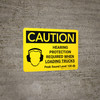 Caution: Hearing Protection Required When Loading Trucks Landscape With Icon - Wall Sign
