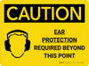 Caution: PPE Ear Protection Required Beyond this Point Landscape With Icon - Wall Sign