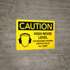 Caution: PPE High Noise Level Use Required Hearing Protection Landscape With Icon - Wall Sign