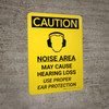 Caution: PPE Noise Area May Cause Hearing Loss Use Hearing Protection Portrait With Icon - Wall Sign Caution: PPE Noise Area May Cause Hearing Loss Use Hearing Protection Portrait With Icon - Wall Sign