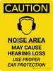 Caution: PPE Noise Area May Cause Hearing Loss Use Hearing Protection Portrait With Icon - Wall Sign Caution: PPE Noise Area May Cause Hearing Loss Use Hearing Protection Portrait With Icon - Wall Sign