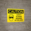 Caution: PPE Safety Glasses Required in This Area Landscape With Icon - Wall Sign Caution: PPE Safety Glasses Required in This Area Landscape With Icon - Wall Sign