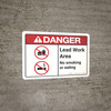 Danger: Lead Work Area No Smoking or Eating ANSI - Wall Sign Danger: Lead Work Area No Smoking or Eating ANSI - Wall Sign