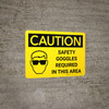 Caution: PPE Safety Goggles Required in This Area Landscape With Icon - Wall Sign