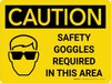 Caution: PPE Safety Goggles Required in This Area Landscape With Icon - Wall Sign Caution: PPE Safety Goggles Required in This Area Landscape With Icon - Wall Sign