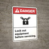 Danger: Lock Out Equipment ANSI - Wall Sign