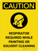 Caution: Respirator Required While Painting or Solvent Cleaning Portrait With Icon - Wall Sign Caution: Respirator Required While Painting or Solvent Cleaning Portrait With Icon - Wall Sign